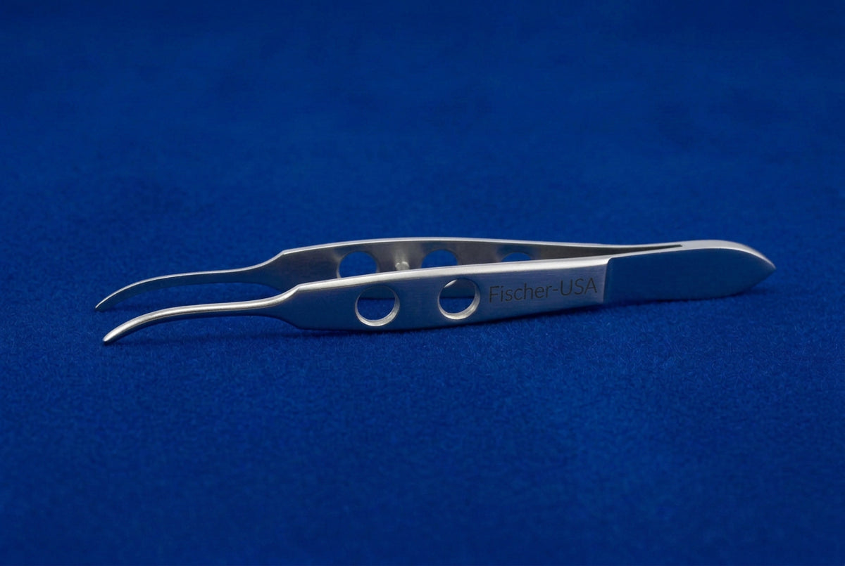 FF6450 Chandler Iris Forceps Curved Smooth Jaws