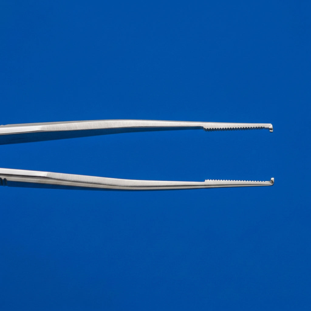 FF6909 Ferlit Micro Forceps - 1X2 Teeth - 4"-Serrated Platform