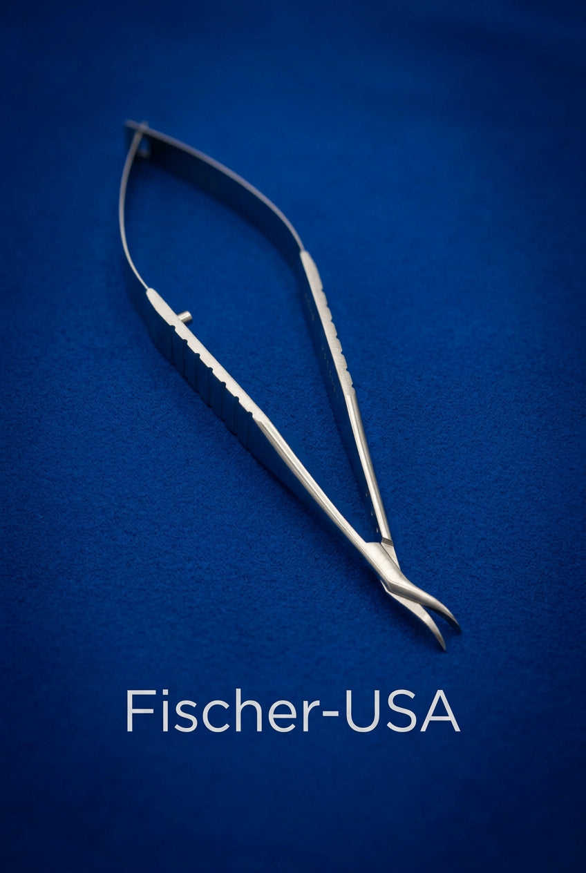 FS7697 Nordan Corneal Scissors Right w/ 7mm Curved Delicate Blades