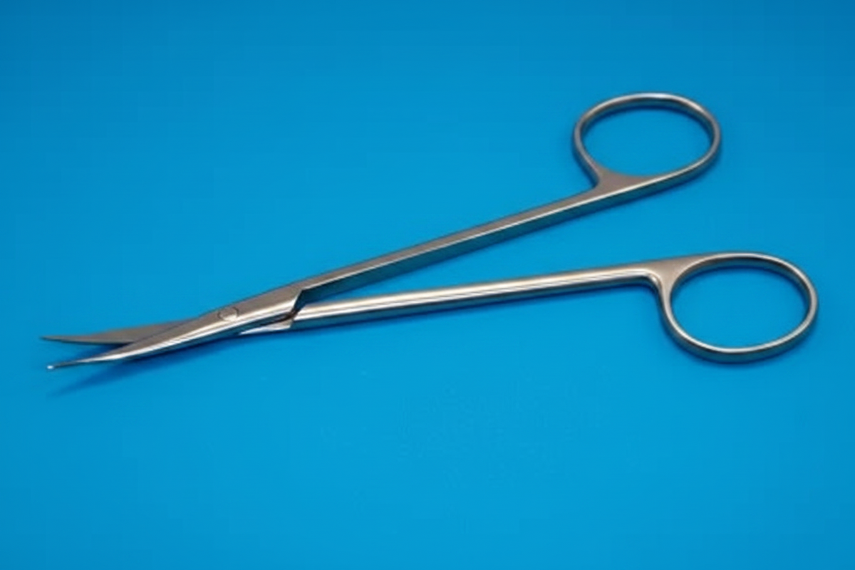 FS-7625 Mackinnon tenotomy dissecting scissors on cobalt blue background