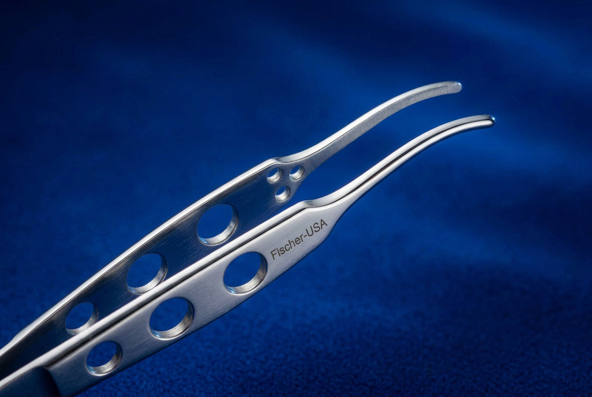 FF6450 Chandler Iris Forceps Curved Smooth Jaws