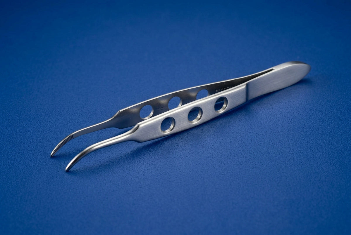 FF6450 Chandler Iris Forceps Curved Smooth Jaws