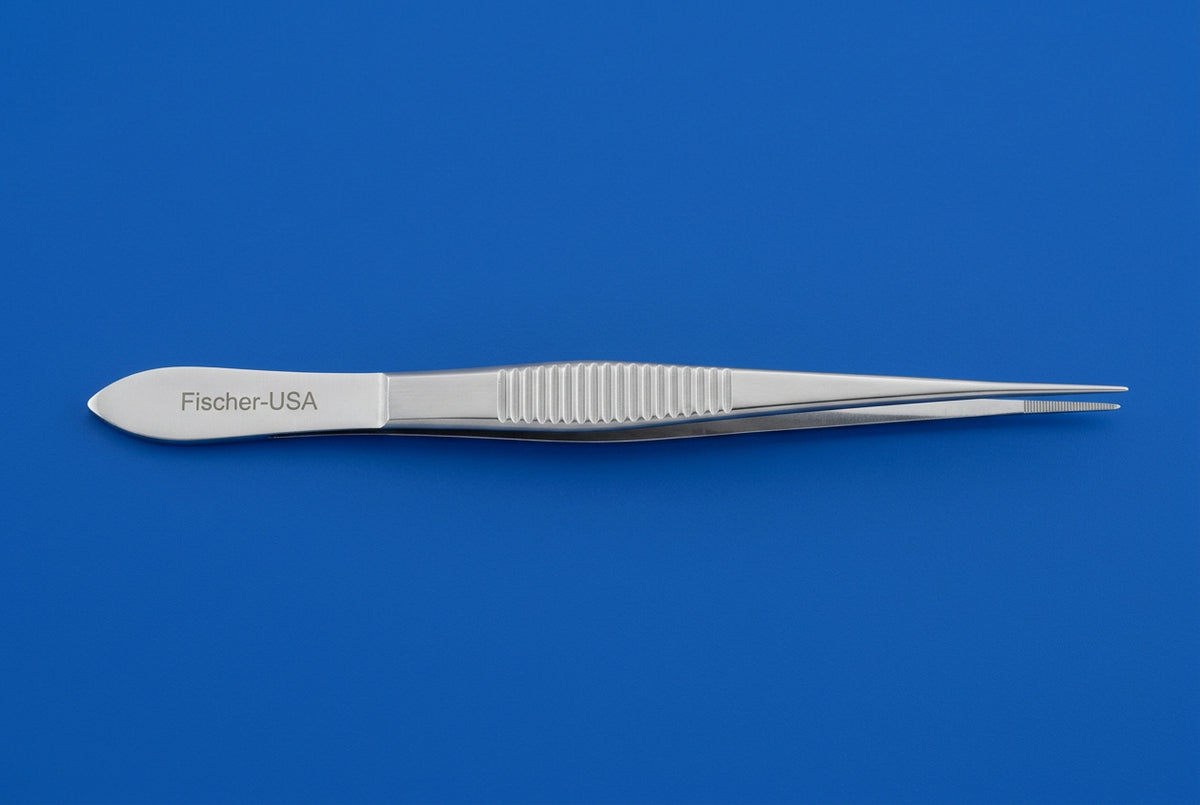 FF6909 Ferlit Micro Forceps - 1X2 Teeth - 4"-Serrated Platform