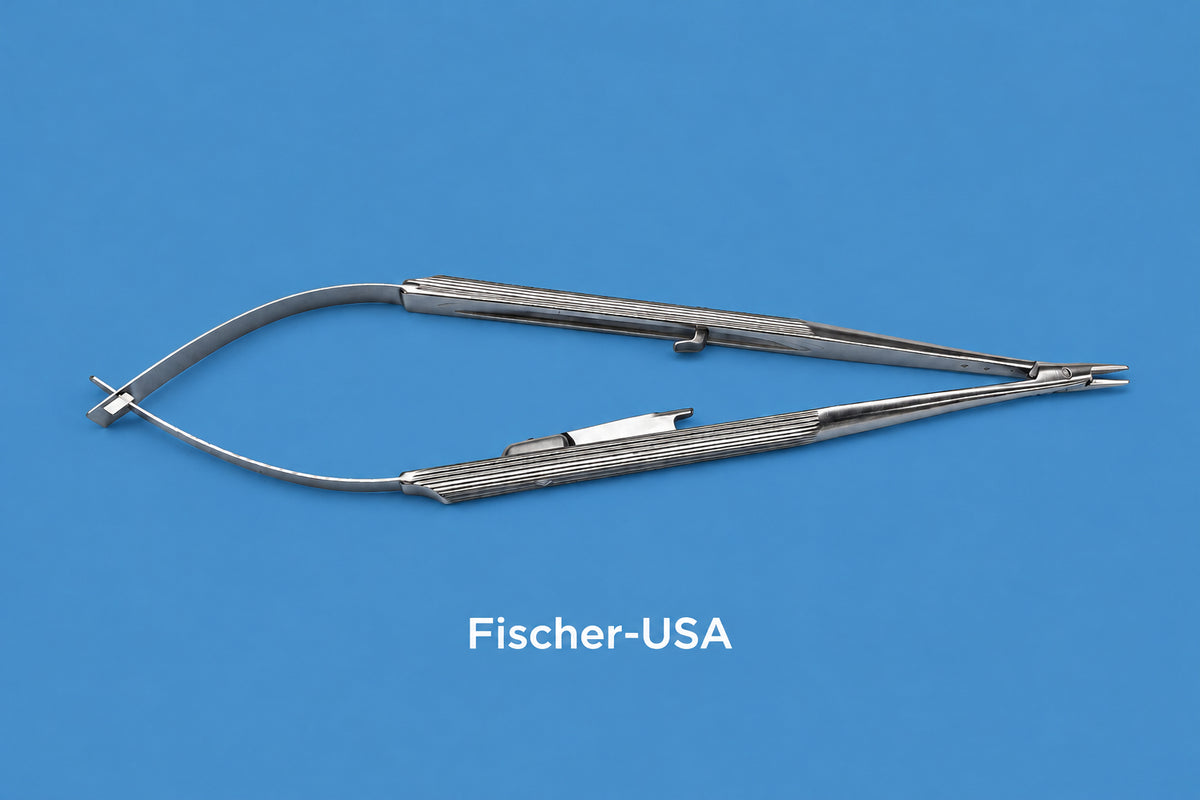 FN5600 McIntyre Fish Hook Needle Holder straight, with lock