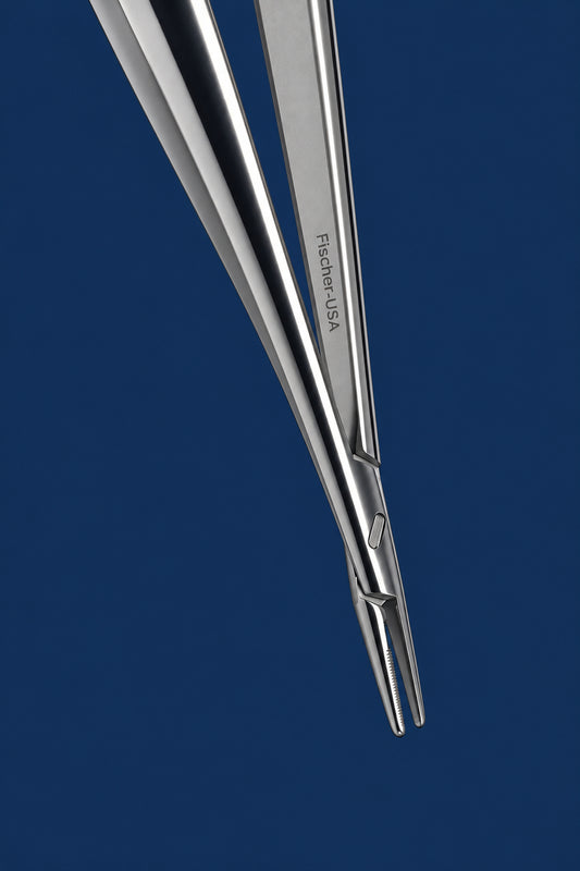 FN5600 McIntyre Fish Hook Needle Holder straight, with lock