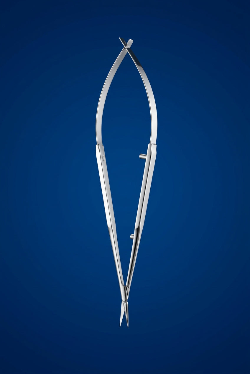 FS7504 Uribe-Stern Scissors with 10mm Blades – Curved Angled Forward – Sharp Tips