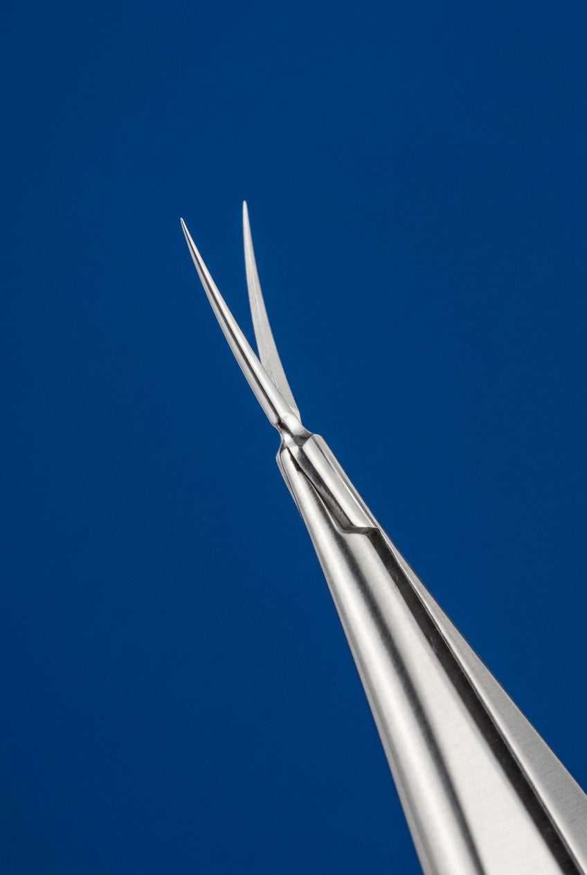FS7504 Uribe-Stern Scissors with 10mm Blades – Curved Angled Forward – Sharp Tips