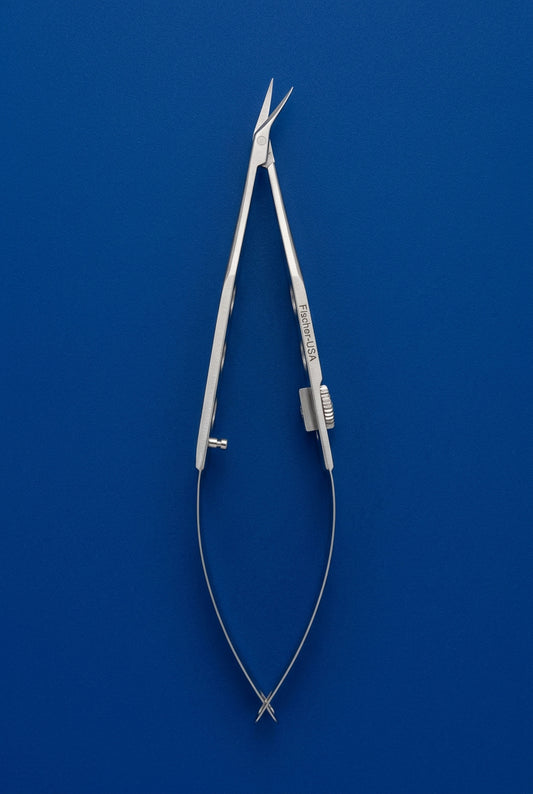 FS7533 Troutman-Castroviejo Corneoscleral Scissors with Small Blades – Right - w/Stop Lock