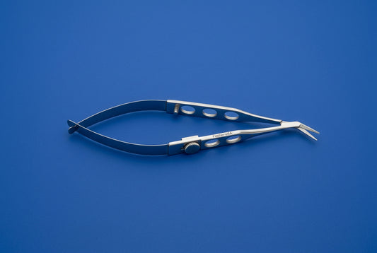 FS7631 Barraquer Corneal Section Scissors w/ Stop Angled to Right Side 8mm Blades, OAL=4"